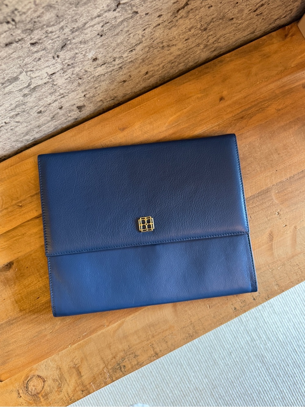 Beymen Blue Leather Flap iPad Case / Cover - NWT